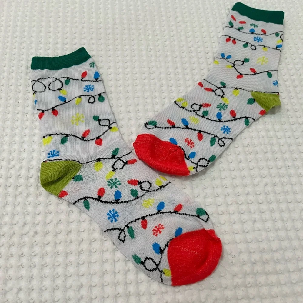 Festive Holiday Light Pattern Socks